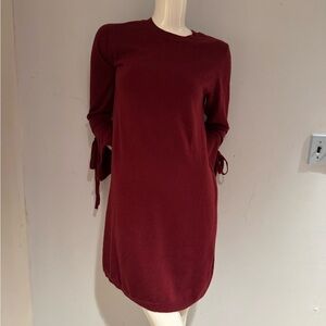 Paper Crown Burgundy Bell Sleeve Dress Size M